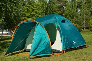 Палатка четырехместная двухслойная с большим тамбуром 